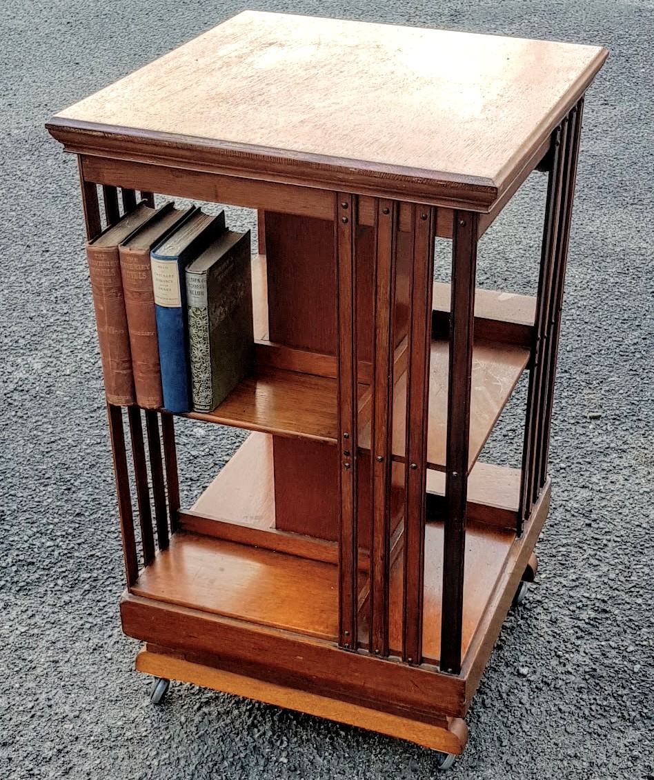 Antique Oak Revolving Bookcase Edwardian Revolving Bookcase