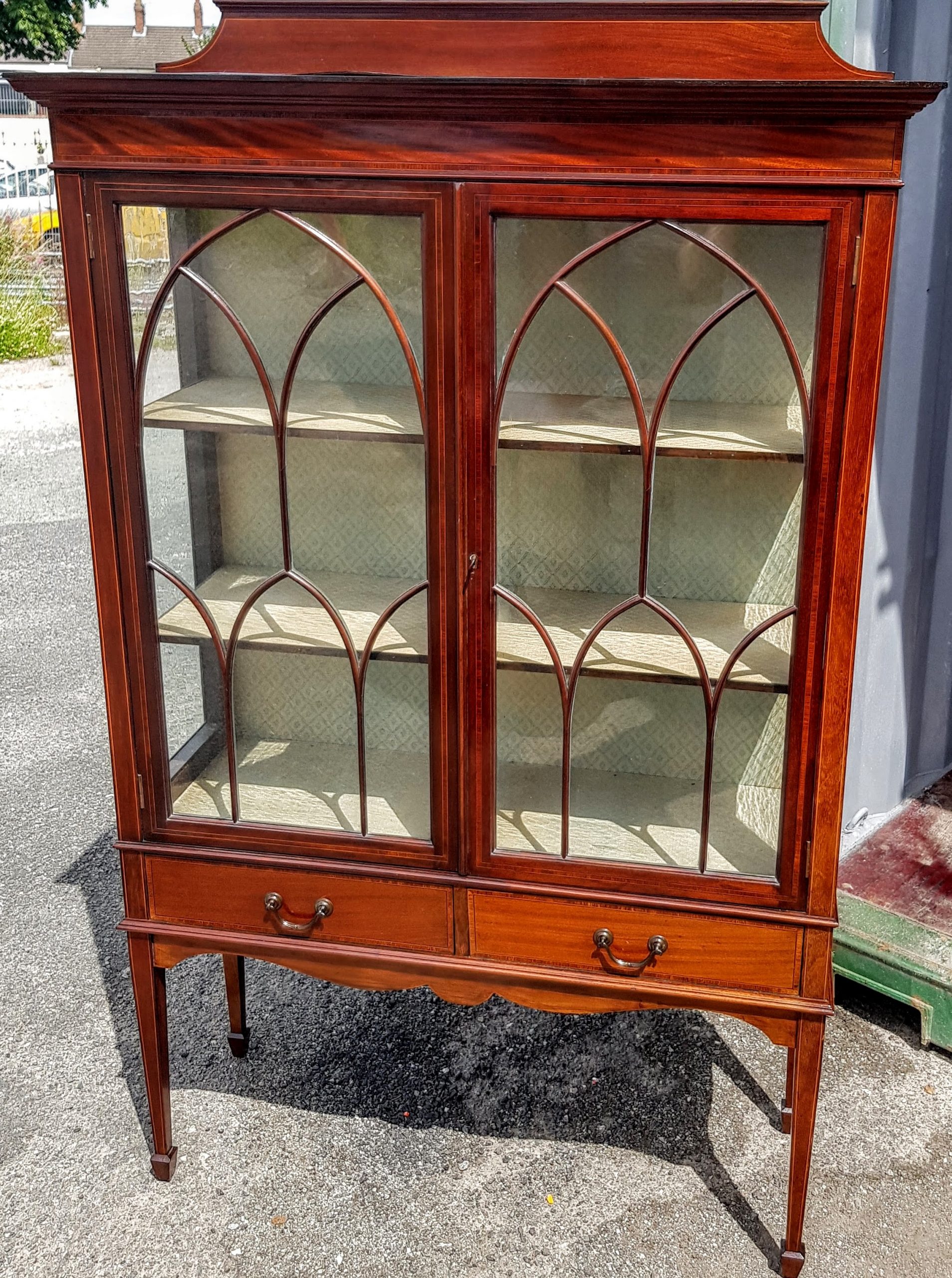 Antique Mahogany Display Cabinet - Jennings Antiques