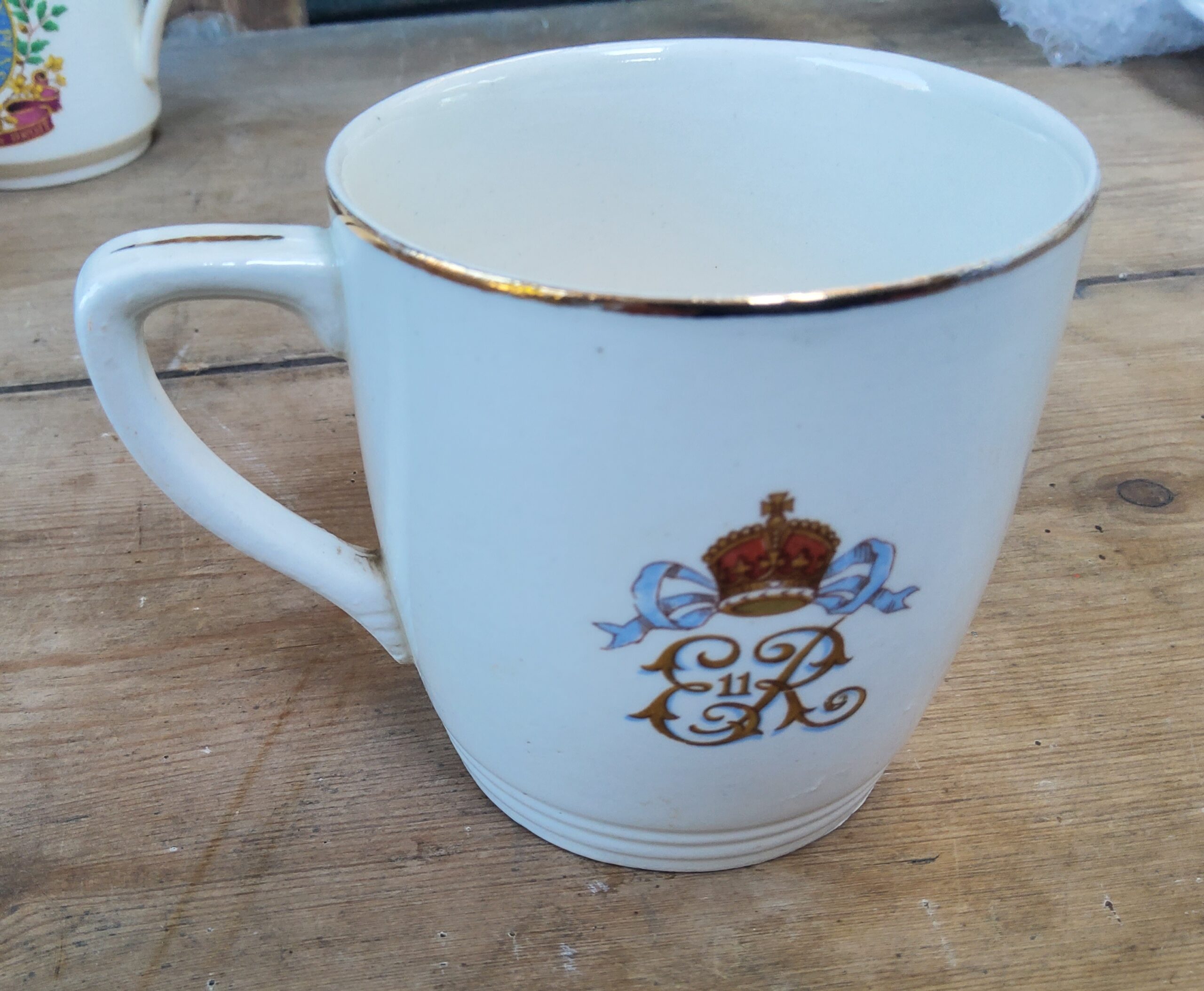 3 Ceramic Royal Memorabilia Cups, King George V & Queen Mary Silver ...