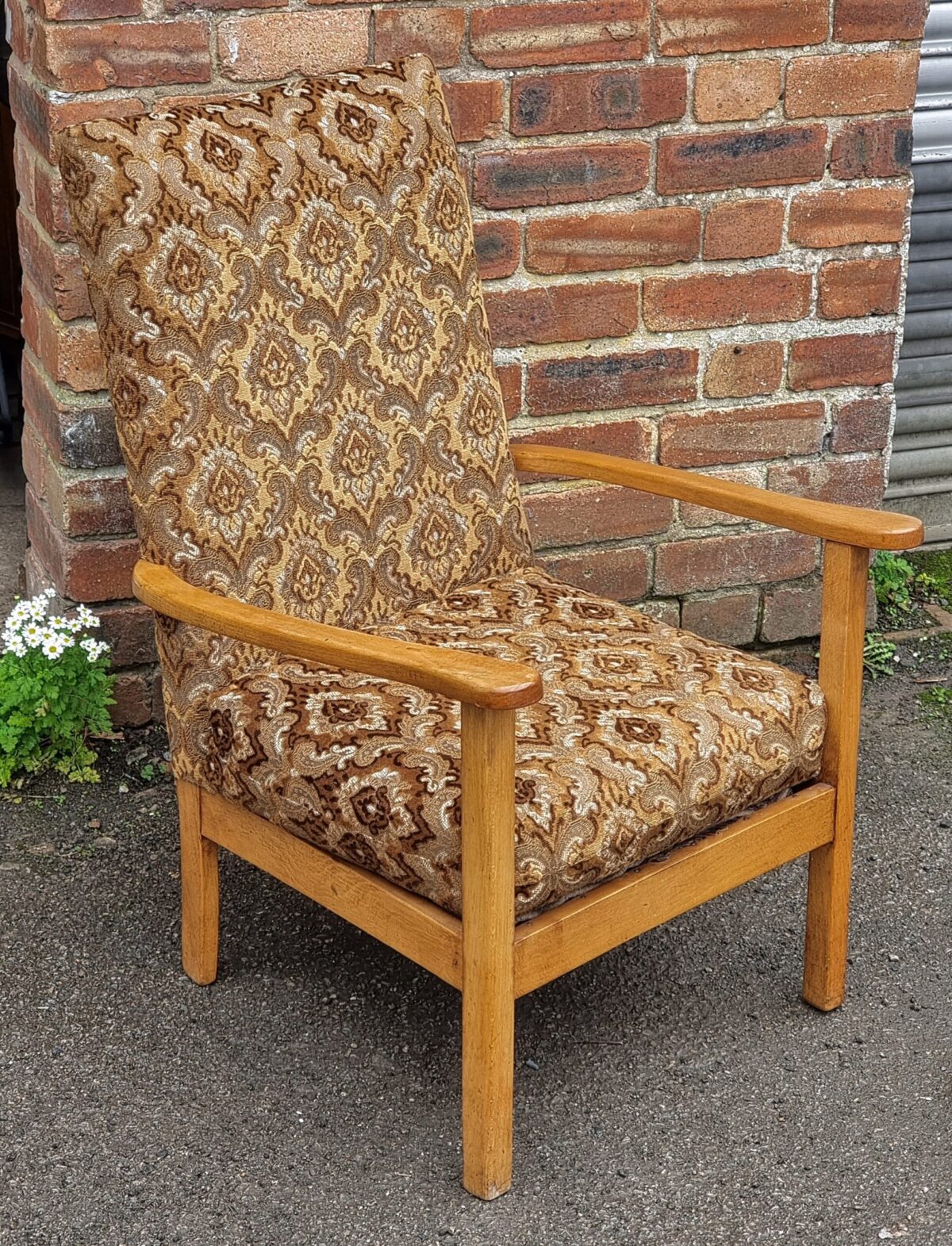 Retro/Vintage Upholstered Arm Chair, Mid-Century Upholstered Arm Chair