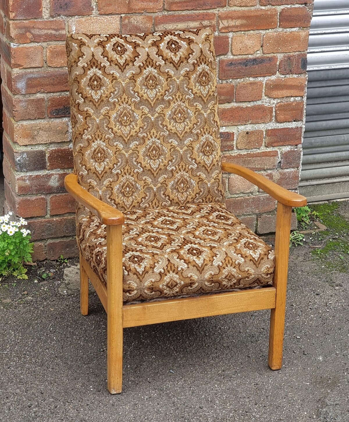 Retro/Vintage Upholstered Arm Chair, Mid-Century Upholstered Arm Chair - Image 2