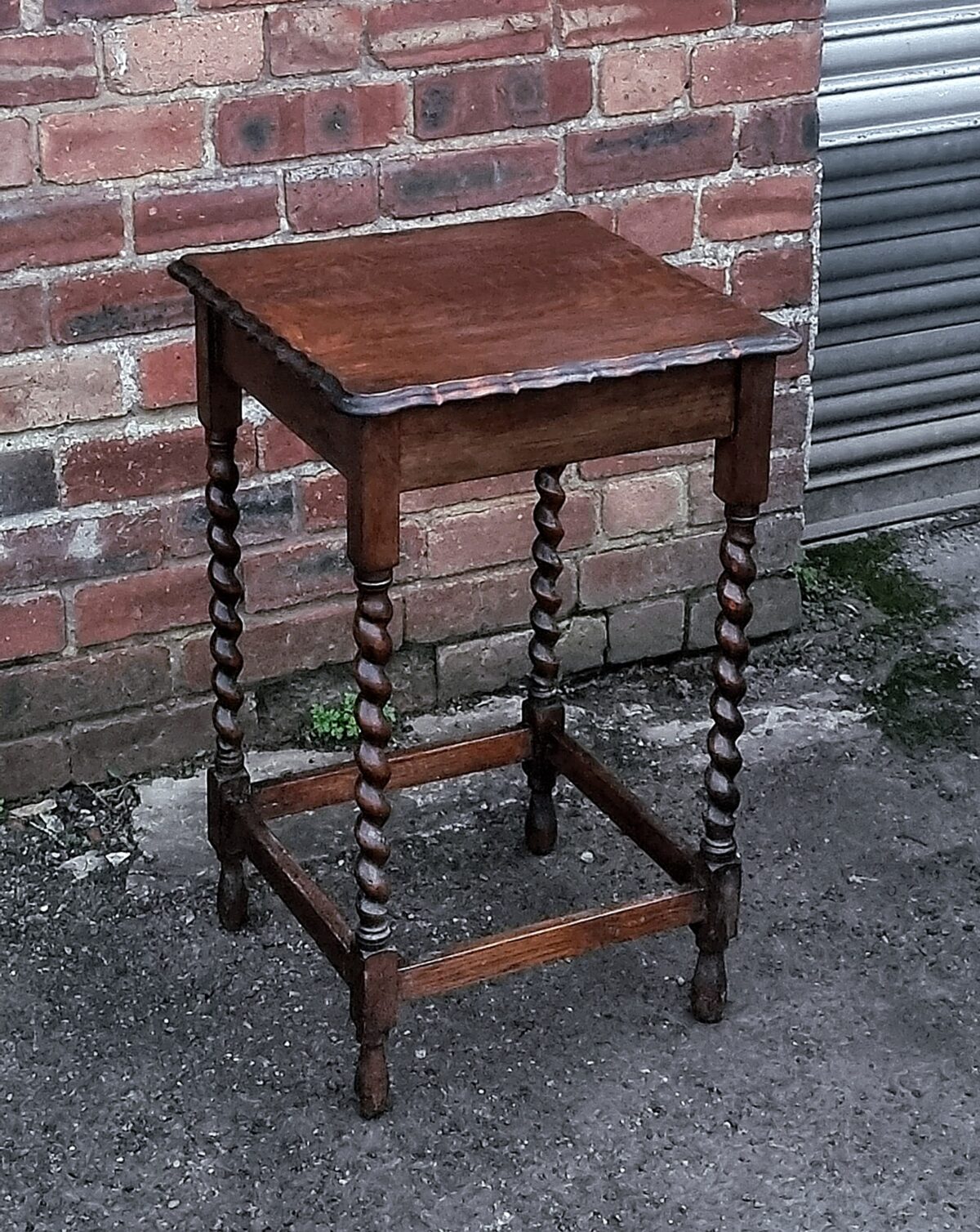 Barley-Twist Oak Side Table, Occasional Table, Lamp Table