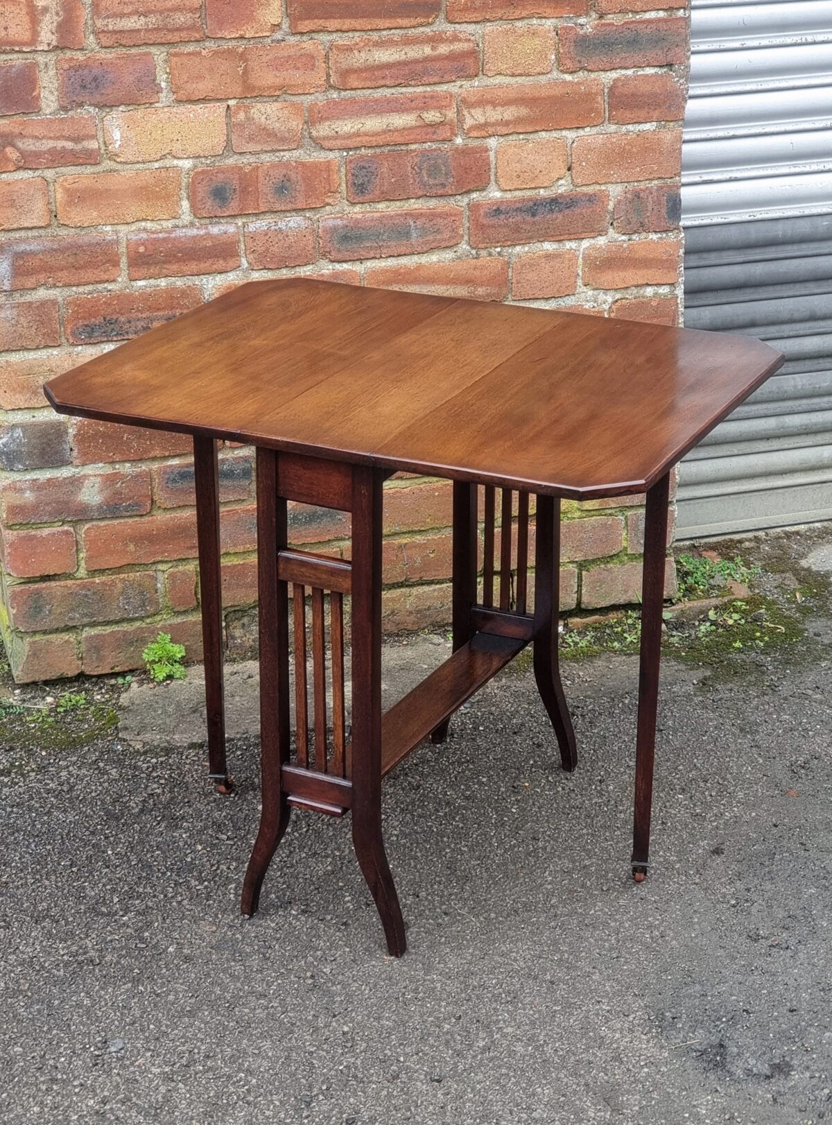 Small Antique Drop-Side Table, Narrow Antique Drop-Leaf 'Sutherland' Table - Image 3