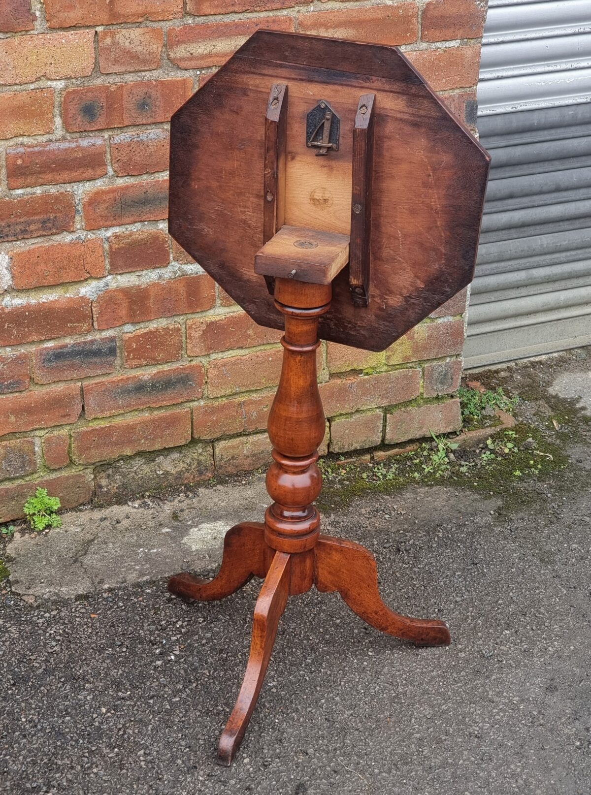 Antique Pedestal Wine Table, Mahogany Tilt-Top Antique Tripod Pedestal Table, Side-Table - Image 2