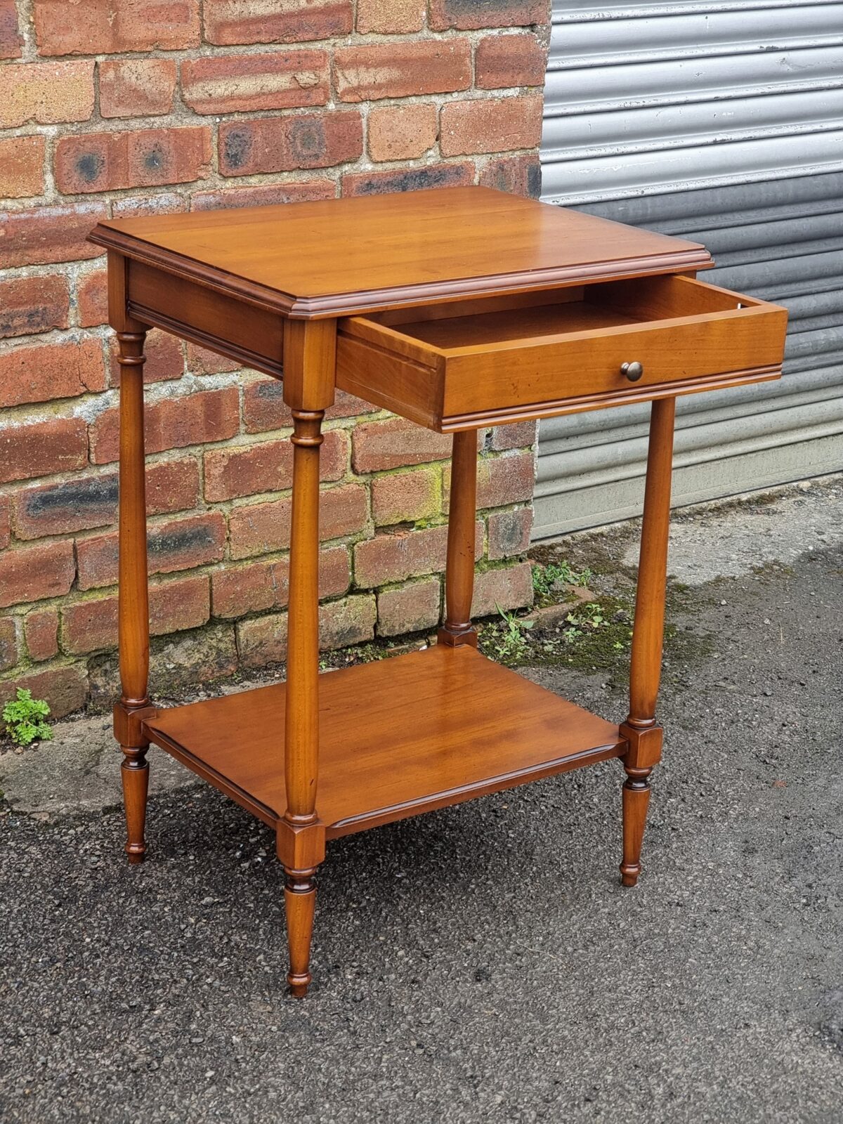 Antique style Side Table with Drawer, Two-Tier Side Table with Drawer - Image 2