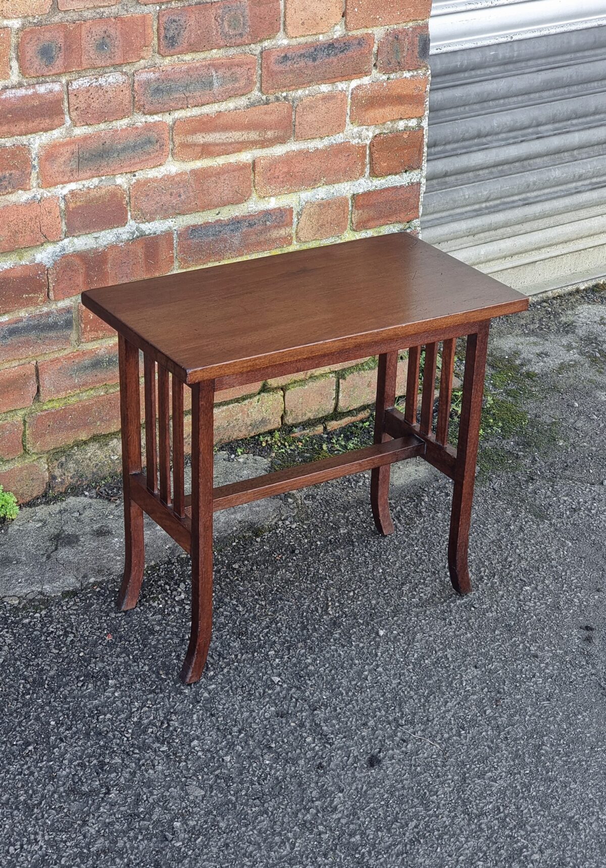 Antique Low Side Table, Small Antique Mahogany Low Occasional Side Table