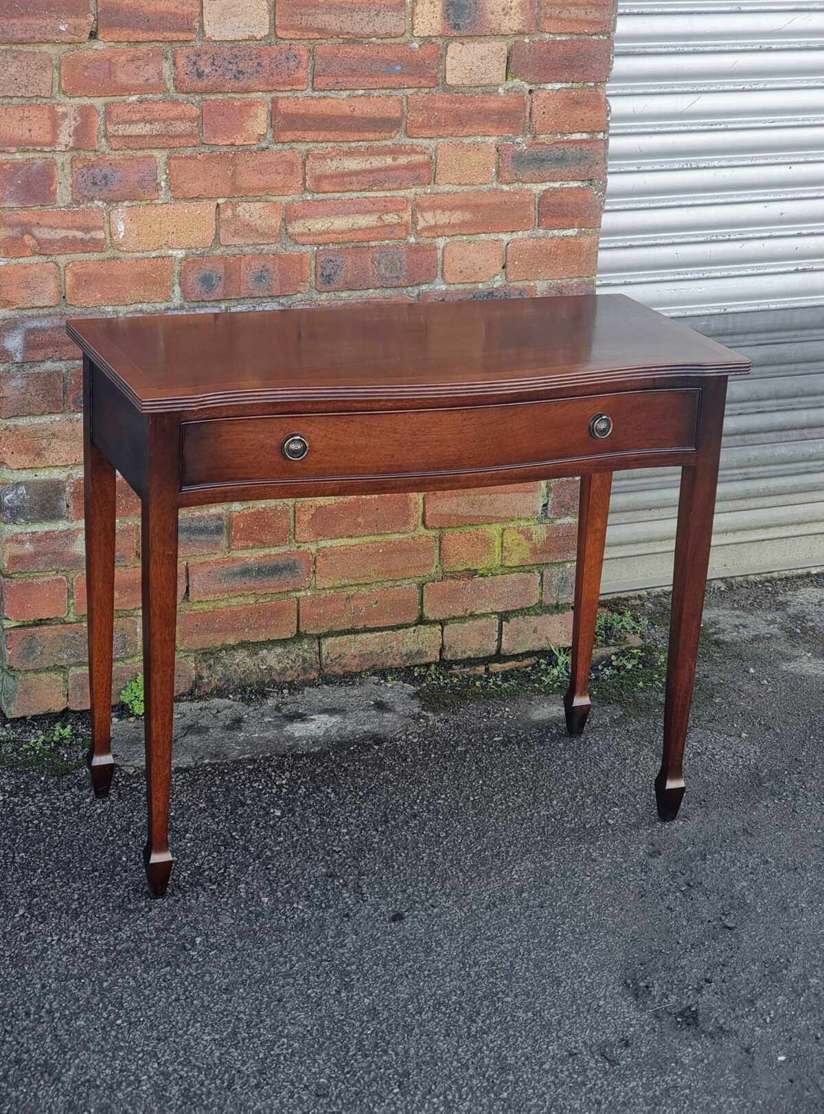 Antique style Hall Table, Mahogany Console Table, Side Table with Drawer (with green-felt interior)