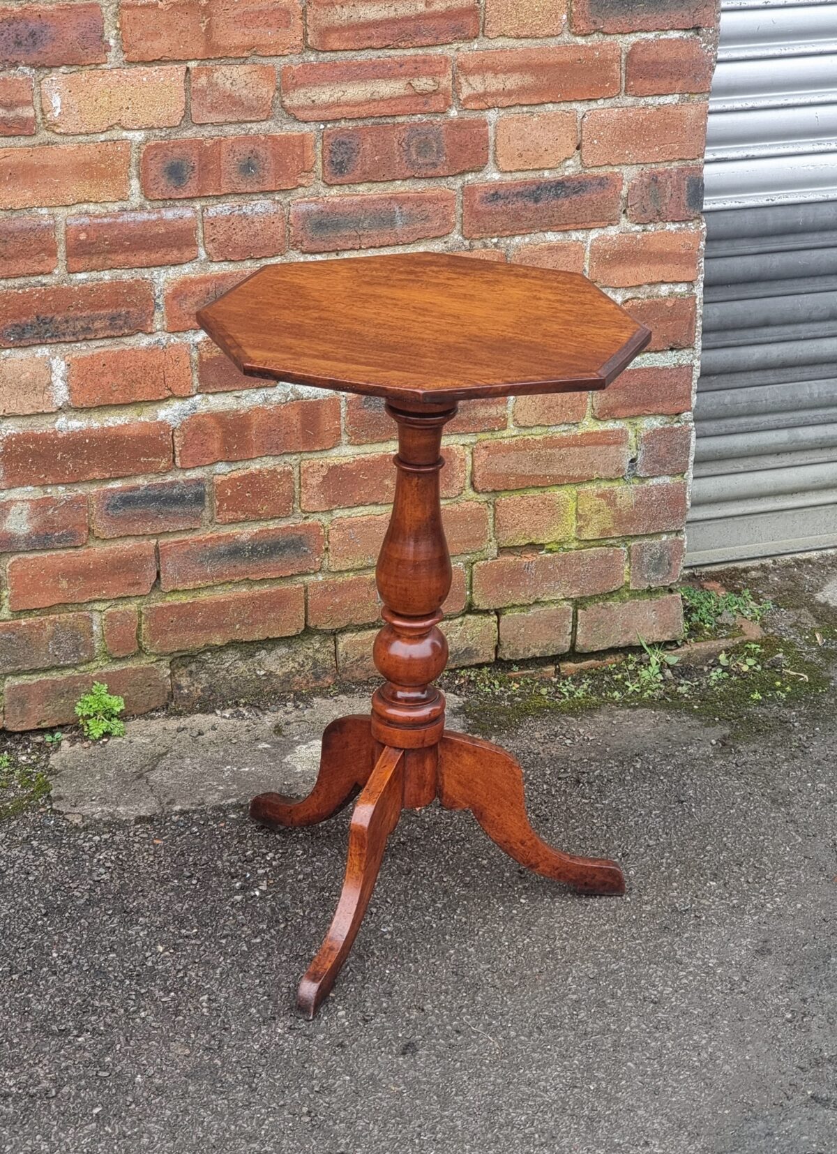 Antique Pedestal Wine Table, Mahogany Tilt-Top Antique Tripod Pedestal Table, Side-Table