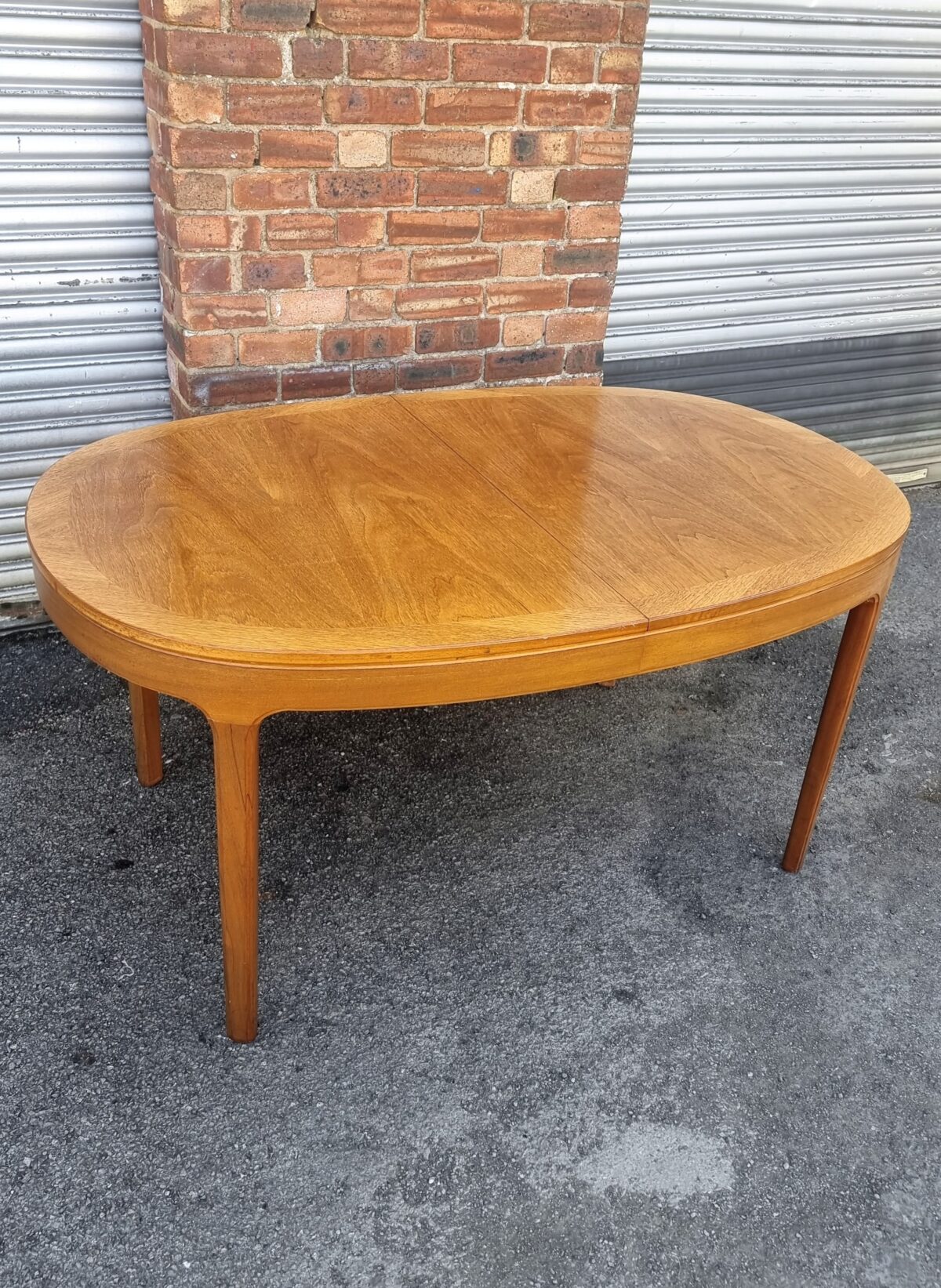 Teak Mid-Century Dining Table by 'Nathan', Retro Teak Extending Dining Table with Fold-out Table Extending Leaf