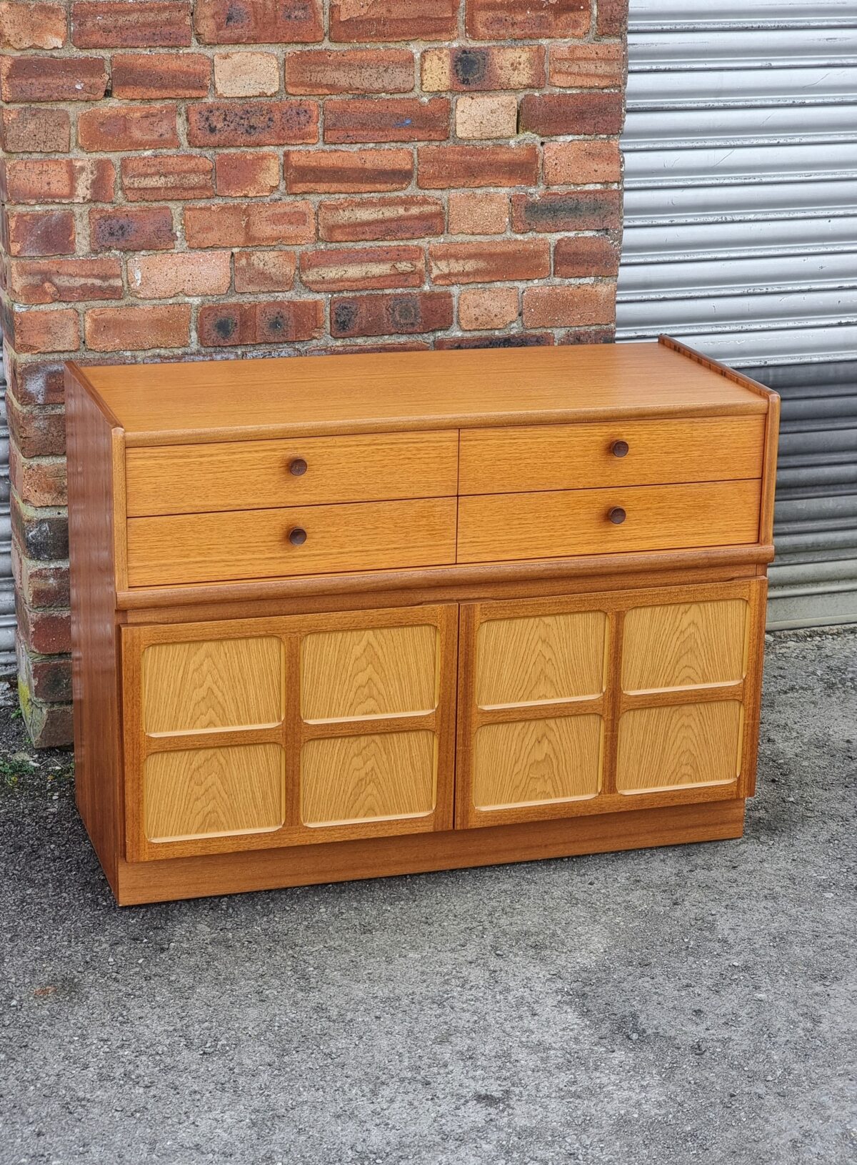 Teak Small Mid-Century Sideboard by 'Parker Knoll', Small Retro Cupboard with Drawers