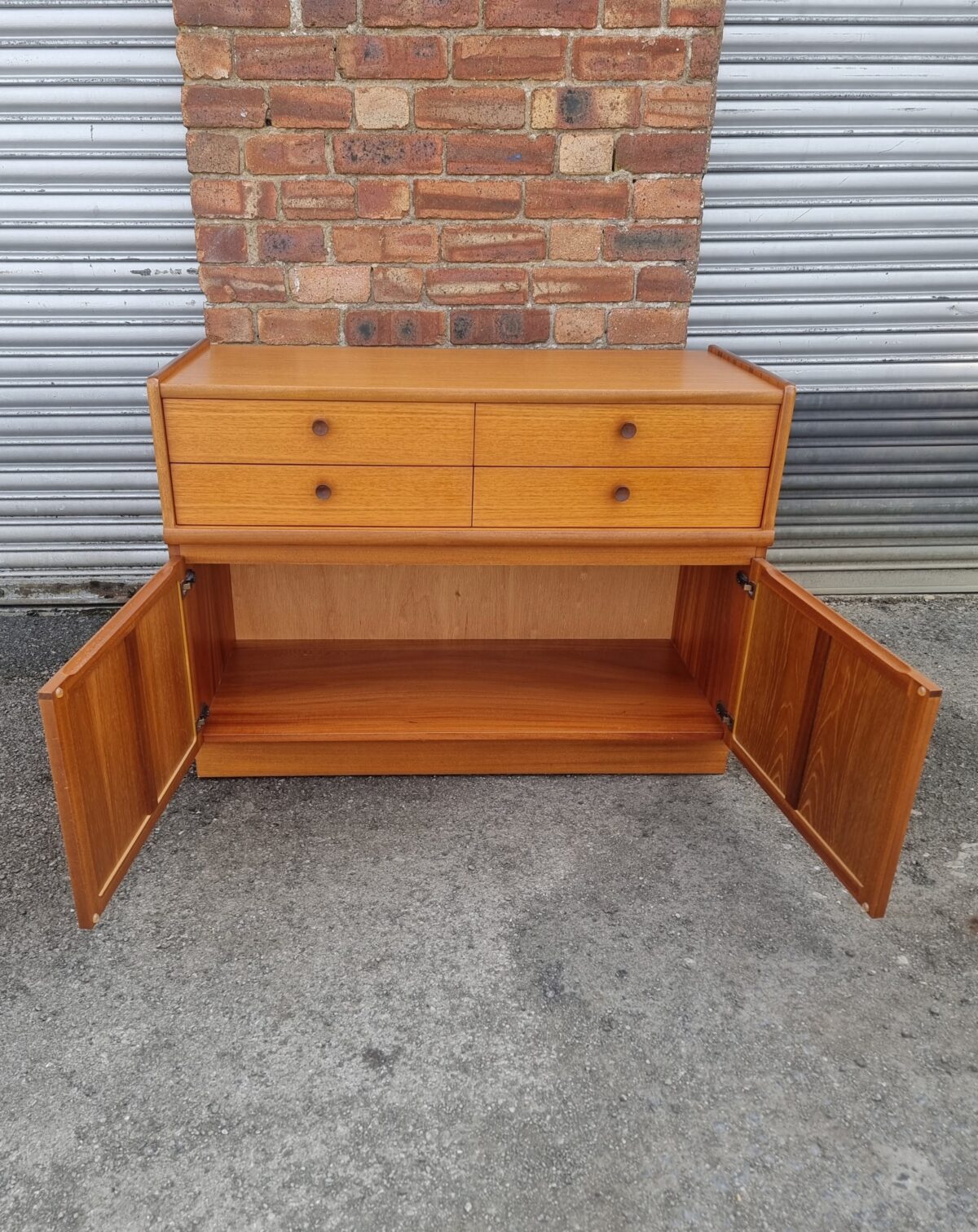 Teak Small Mid-Century Sideboard by 'Parker Knoll', Small Retro Cupboard with Drawers - Image 6