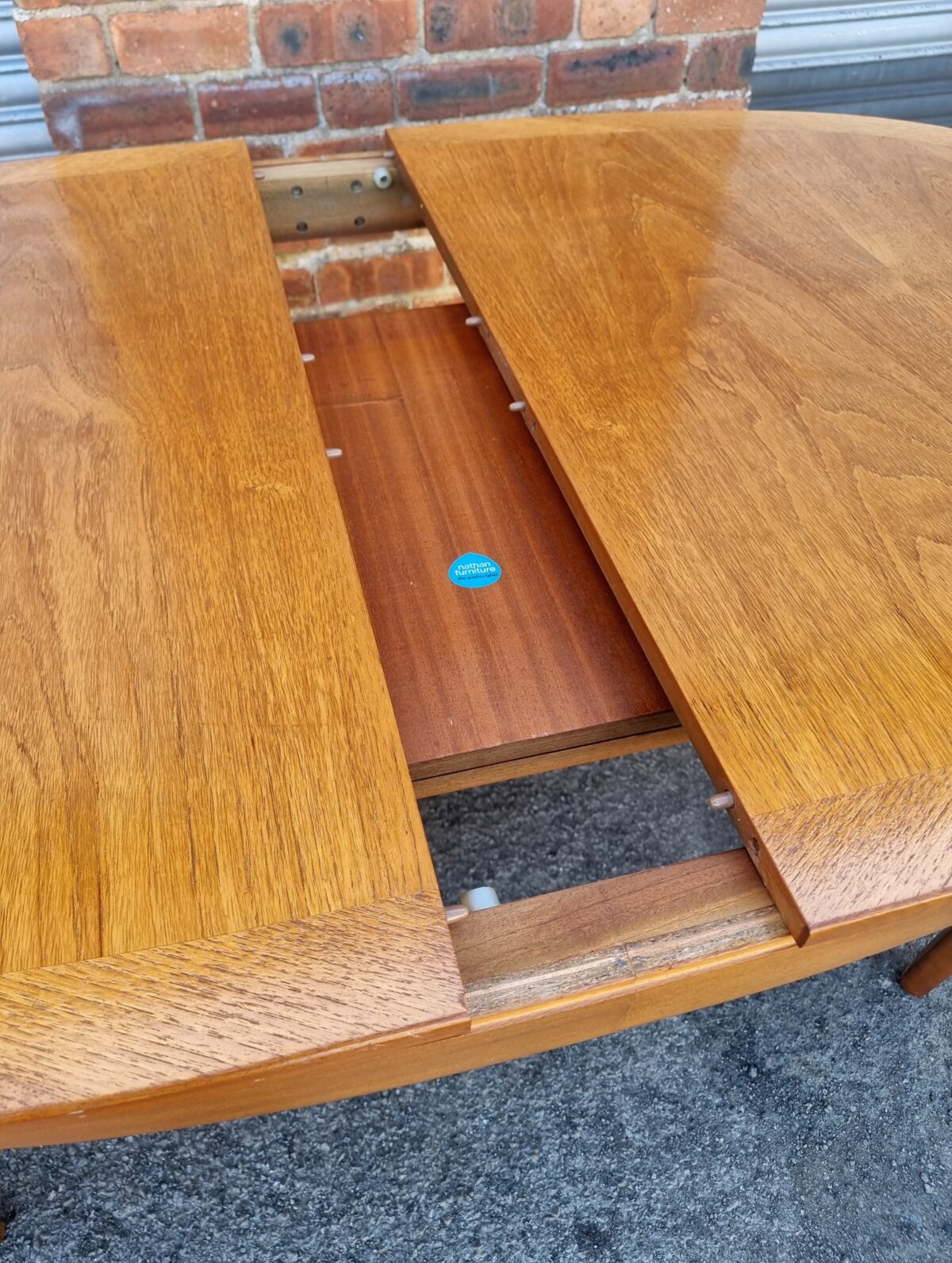 Teak Mid-Century Dining Table by 'Nathan', Retro Teak Extending Dining Table with Fold-out Table Extending Leaf - Image 6