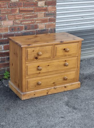 Small Pine Chest of Drawers, Small Pine Chest of 2 over 2 Drawers