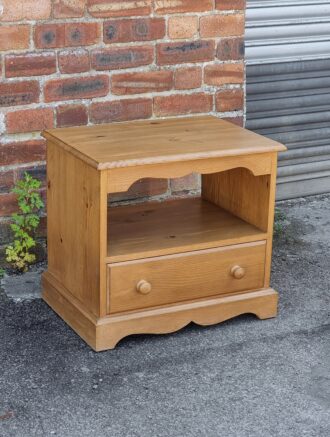 Small Pine Side Table with Drawer