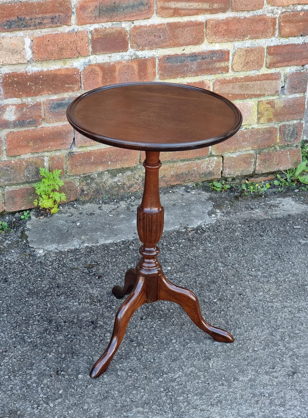 Small Antique style Pedestal Wine Table, Small Tripod Side Table