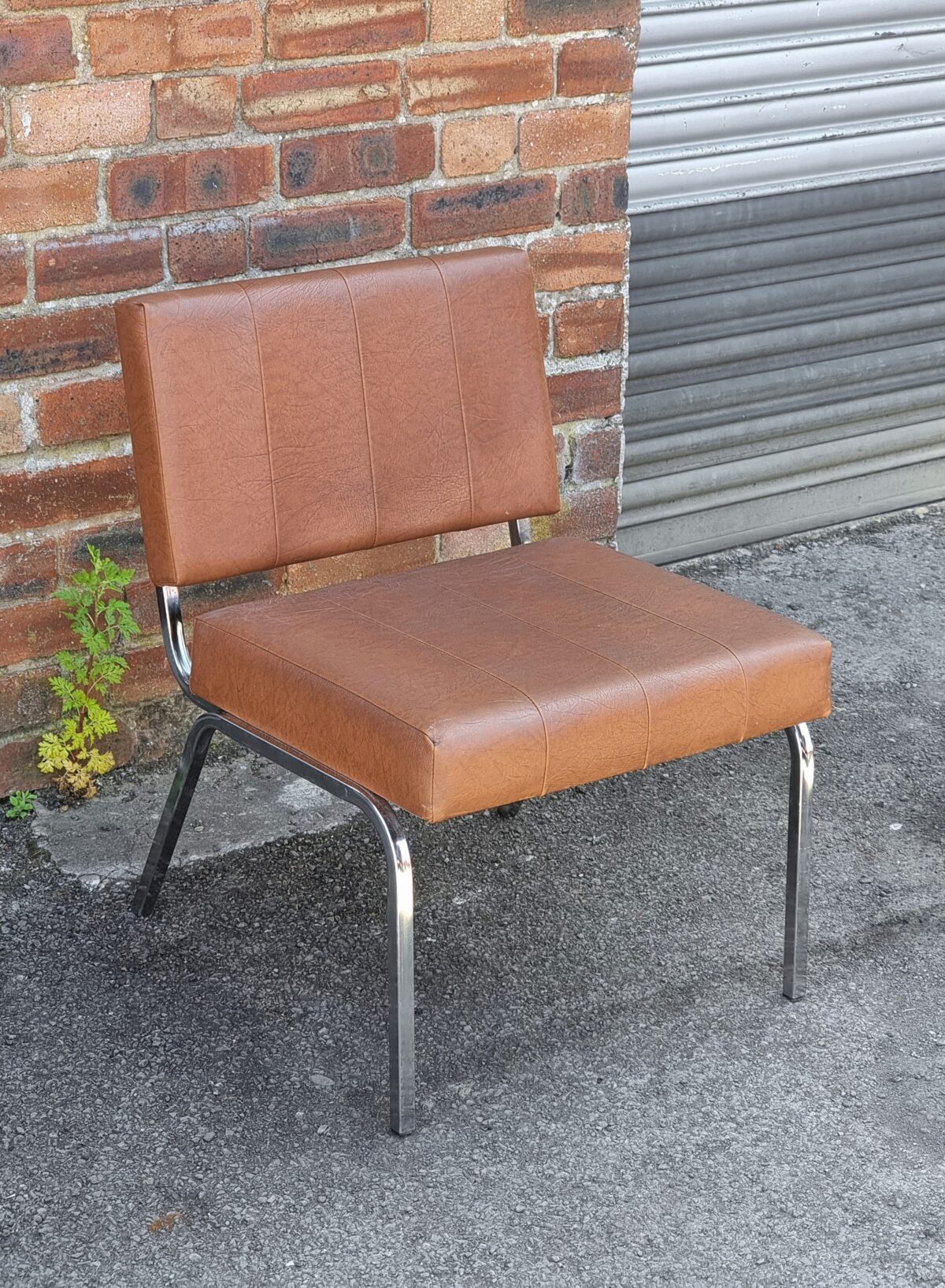 Retro Chrome Framed Chair, Chrome Tubular Framed Upholstered Side Chair by 'Biddulph' of Denbigh
