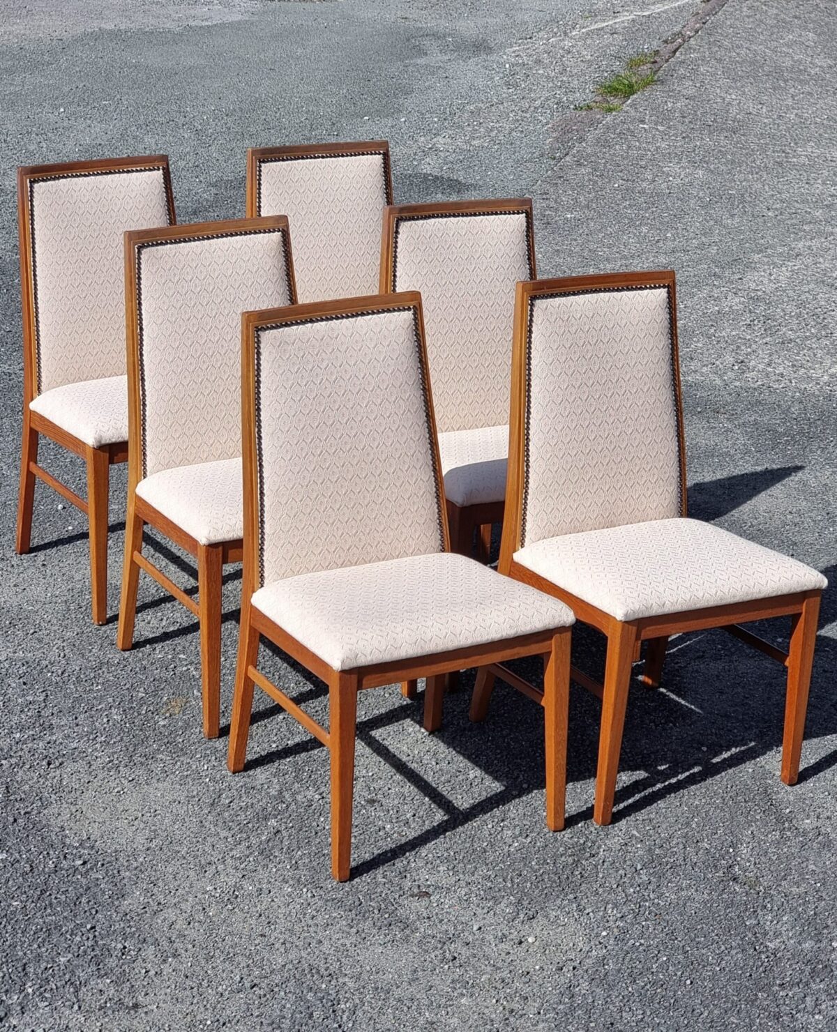 Danish Mid-Century Set of 6 Chairs, Retro Teak Set of 6 Dining Chairs by 'Dyrlund, Smith, A/S', Made in Denmark